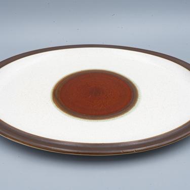 Denby Pottery Rust Red Potter's Wheel 13&amp;quot; Oval Serving Platter | Vintage British Stoneware Dinnerware Serveware 