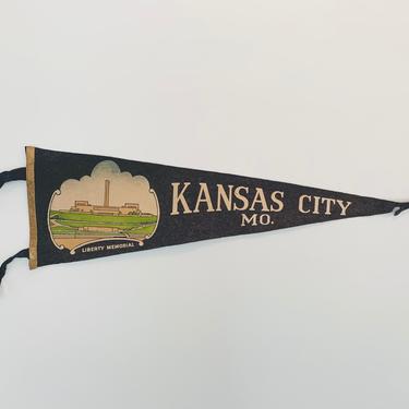 Vintage Kansas City Missouri Souvenir Pennant 