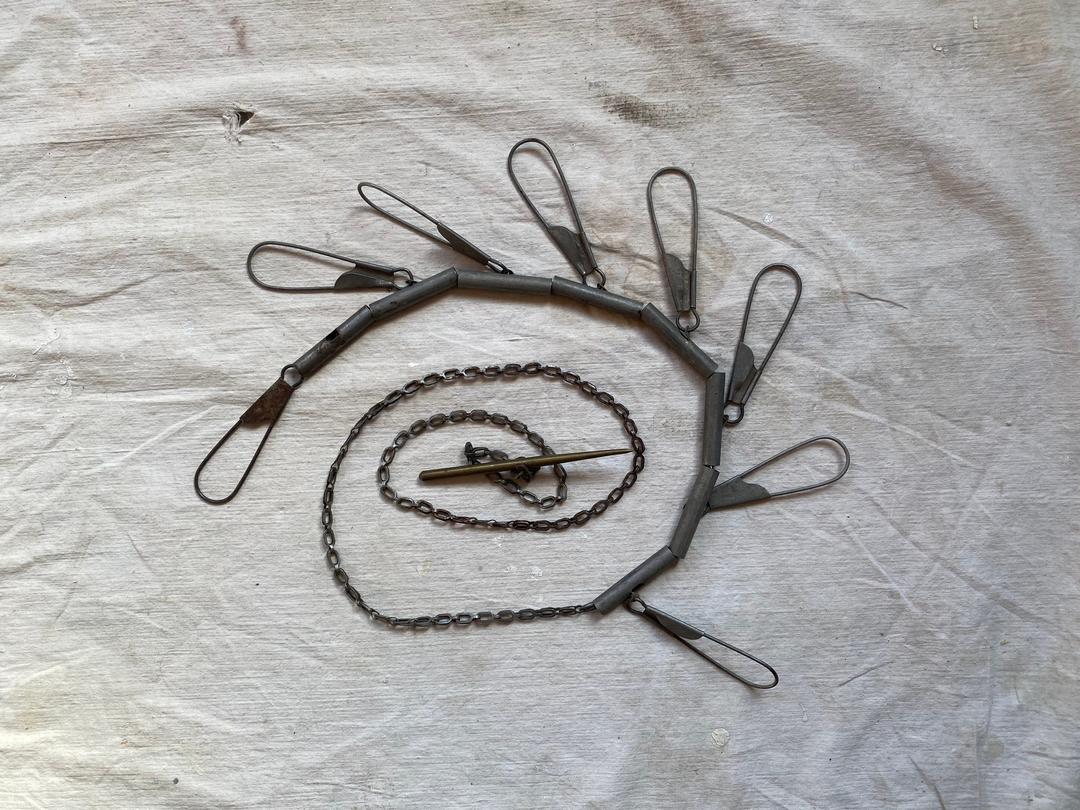 Vintage Frabills String Em Fish Chain Stringer, North Grove Antiques