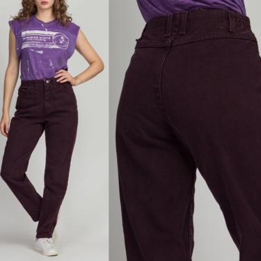 Vintage High Waisted Purple Lee Jeans - Medium, 27&amp;quot;-29&amp;quot; | 80s 90s Grunge Denim Tapered Mom Pants 