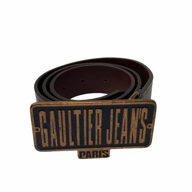 1990S Jean Paul Gaultier Dark Chocolate Brown Bronze Leather Belt 