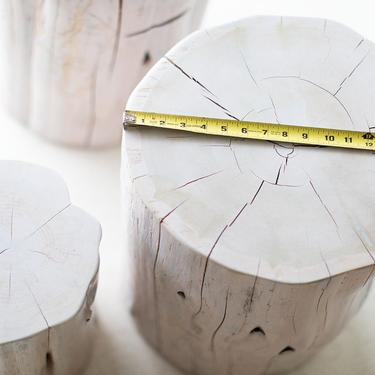 Large Tree Stump Side Tables - Whitewash 