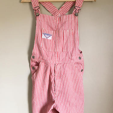 Red and white on sale striped overalls shorts