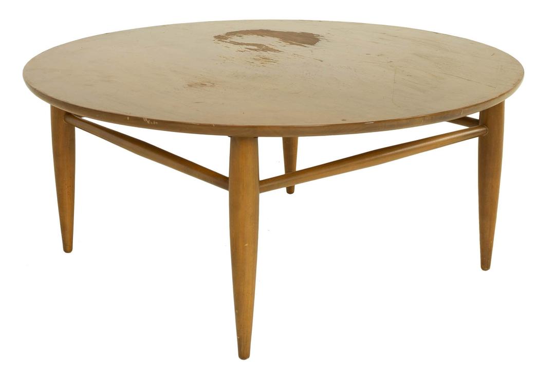 Mersman Mid Century Walnut Round Coffee Table mcm Modern Hill