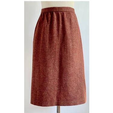 1970's Wool Skirt Large Beautiful speckled Rust 