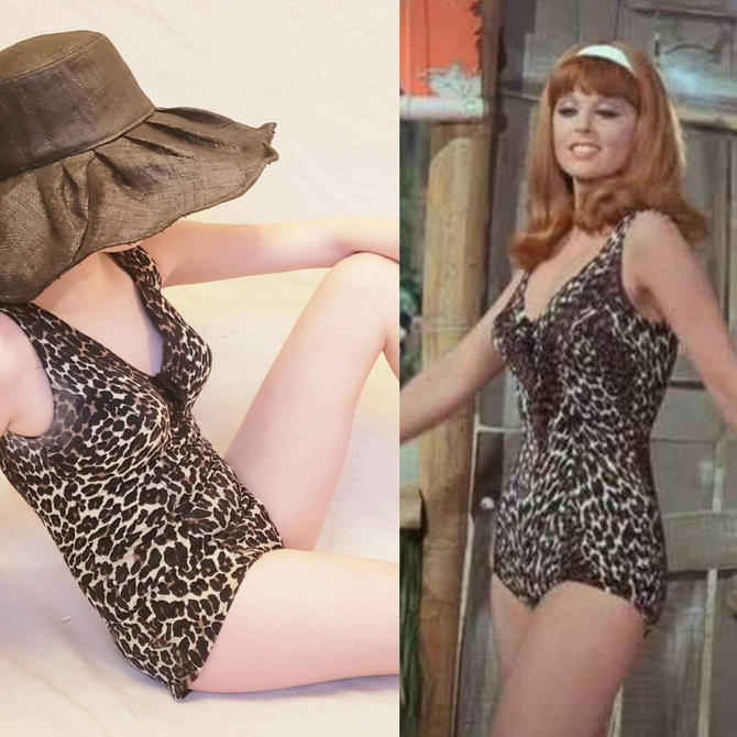 1960s Animal Print Swimsuit Cole California Ginger Gilligan s