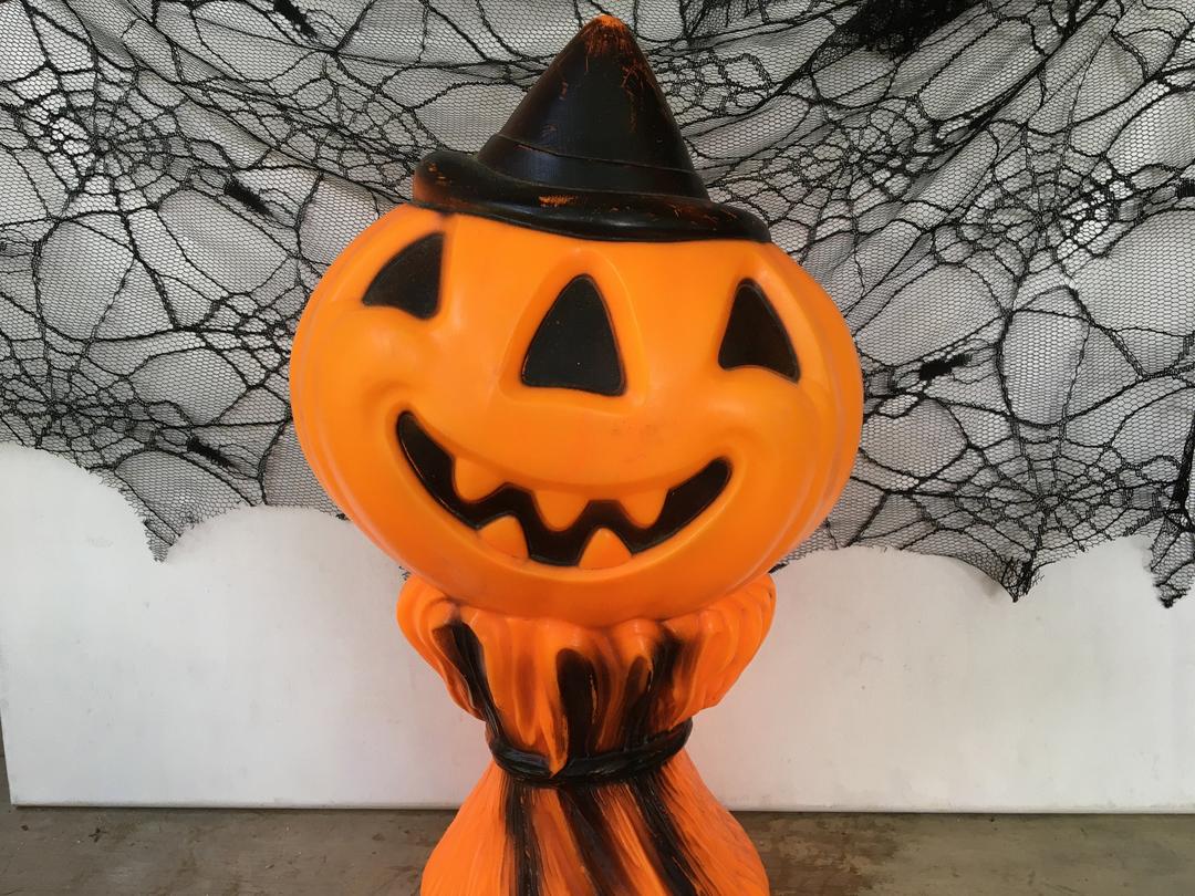 Vintage Halloween Lighted JOL sale Pumpkin Decorations