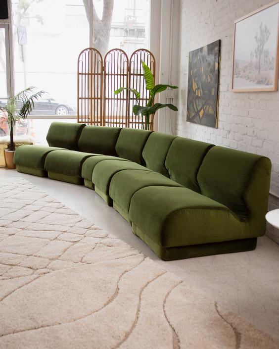Don Chadwick for Herman Miller Modular Seating in Olive Green 6 Sunbeam Vintage Highland Park Los Angeles CA