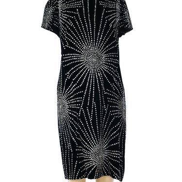 Glitter Starburst Embellished Velvet Dress