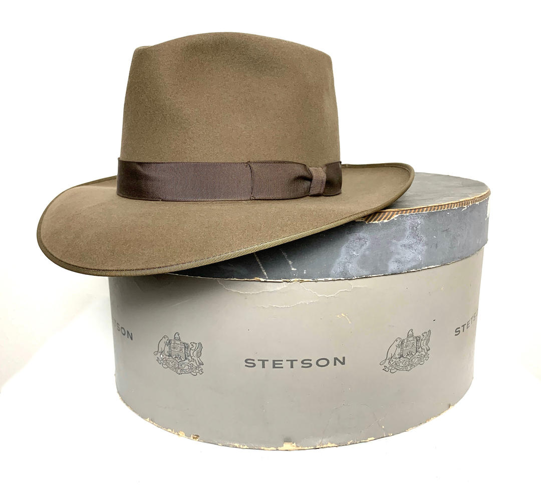 Vintage 1950s Royal STETSON Fedora w/ Box ~ size 7 1/8 ~ Whippet