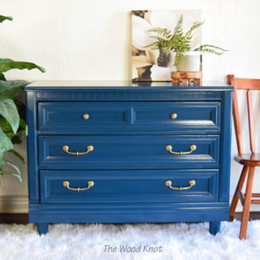 blue floral patchwork dress Cora Drawer Chest