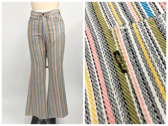 Vintage Big E Levi's Striped Bell Bottom Pants, 60s Sta-Prest, Moby Dick  Vintage