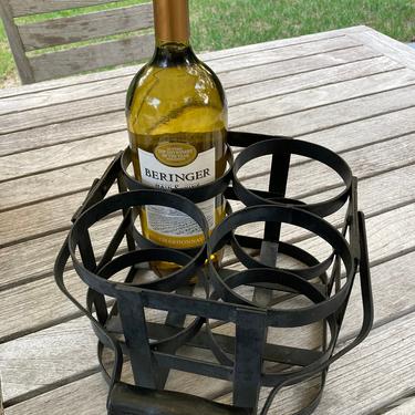 Vintage Wrought Iron Bottle Carrier Wine Carrier Wine Caddy 