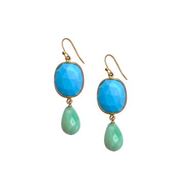 Turquoise Green Opal Drop Earring