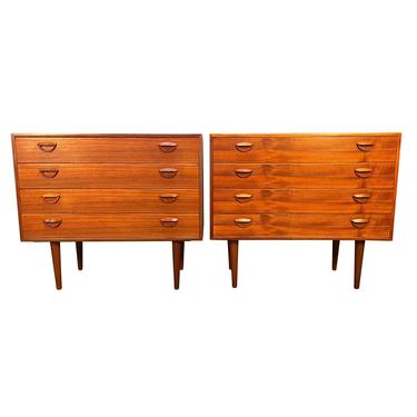 Pair of Vintage Danish Mid Century Modern Chest of Drawers Dressers by Kai Kristiansen 