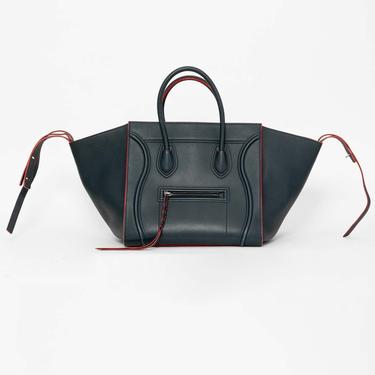 CELINE Navy/Red Leather Phantom Bag