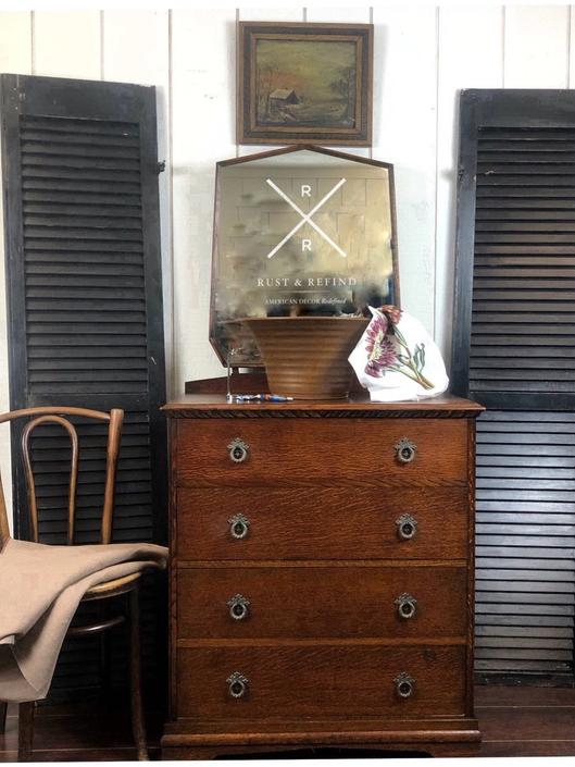 Antique English Oak Dresser With Mirror By Rustandrefind From Rust