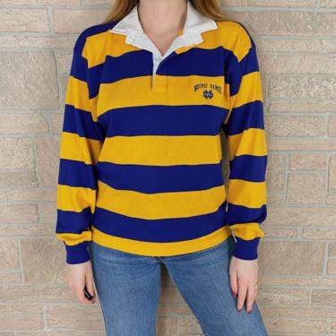 70's Notre Dame Striped Rugby Polo Shirt 