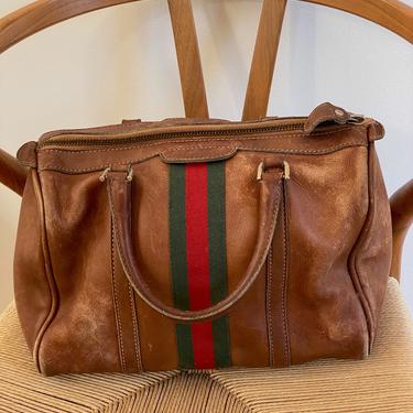 Gucci Brown, Green, Red Grain Leather Web Stripe Brass Hardware Hobo B —  Labels Resale Boutique
