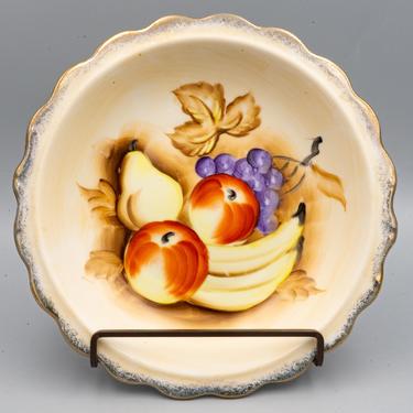 Japanese Ceramic Collectible Coupe Plate | Enesco Imported Fruit Design Hand Painted Display Dinnerware | Vintage Giftware 