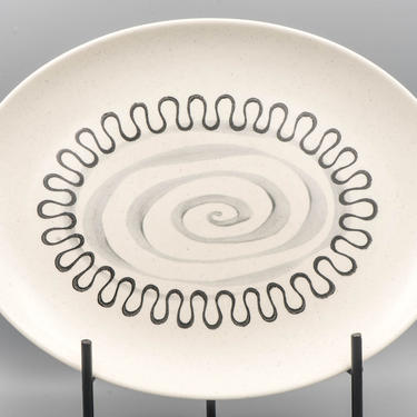 Metlox Poppytrail Aztec Oval Serving Platter | Vintage California Pottery Serving Plate | Mid Century Modern Dinnerware 