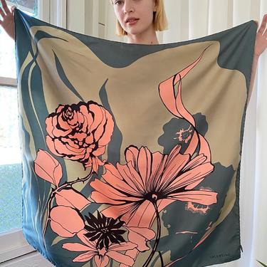 Christian Dior 90s Tropical Silk Scarf