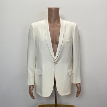 Vintage 1950s White Sport Coat 50s Evening Jacket Tuxedo Formal Formalwear 