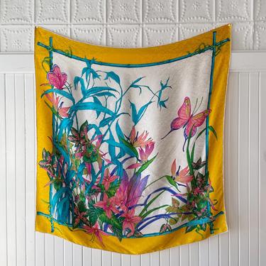 Vintage Christian Dior Silk Floral Scarf