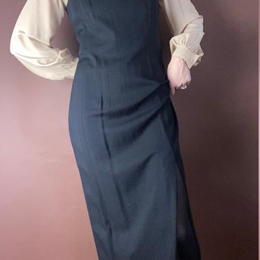 vintage minimalist black maxi dress 