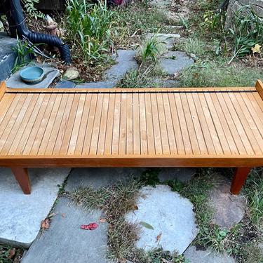 1970s Oak Daybed or Twin to Full Bed Vintage Mid-Century Trundle Slat Bench 