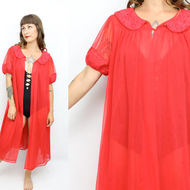 Vintage 60's Red Sheer Robe / 1960's Lingerie / Sexy / | Ruby Threads  Vintage - College Park, MD