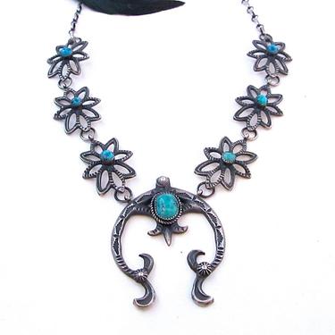 KEVIN BILLAH Navajo Naja Necklace | Sandcast Squash Blossom | Love