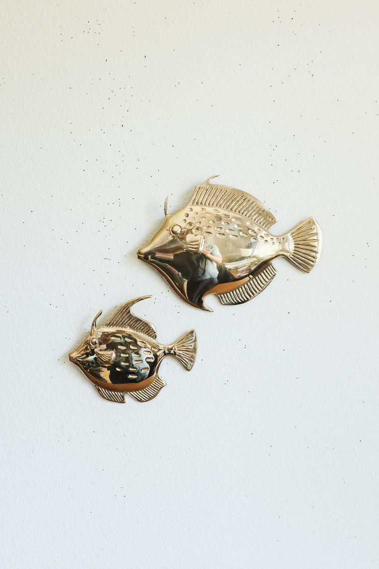 Brass Tropical Fish Mid Century Wall hanging - set of 2 | Microscope ...