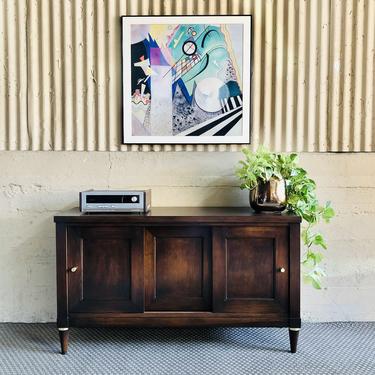 Elegant MCM Petite Walnut Credenza