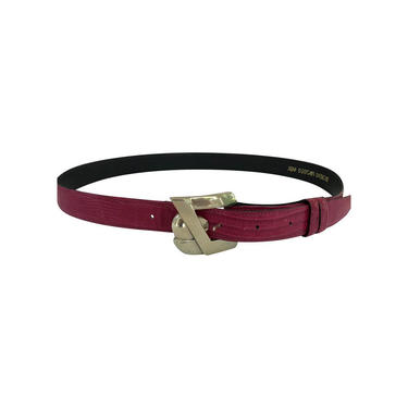 Jeff Deegan Designs Cyclamen Silver Buckle Belt 