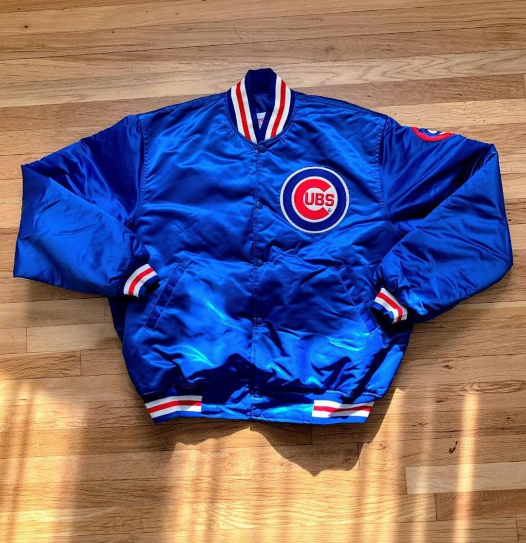 Vintage Chicago Cubs Sportswear By Artflo Satin Snap Button Jacket