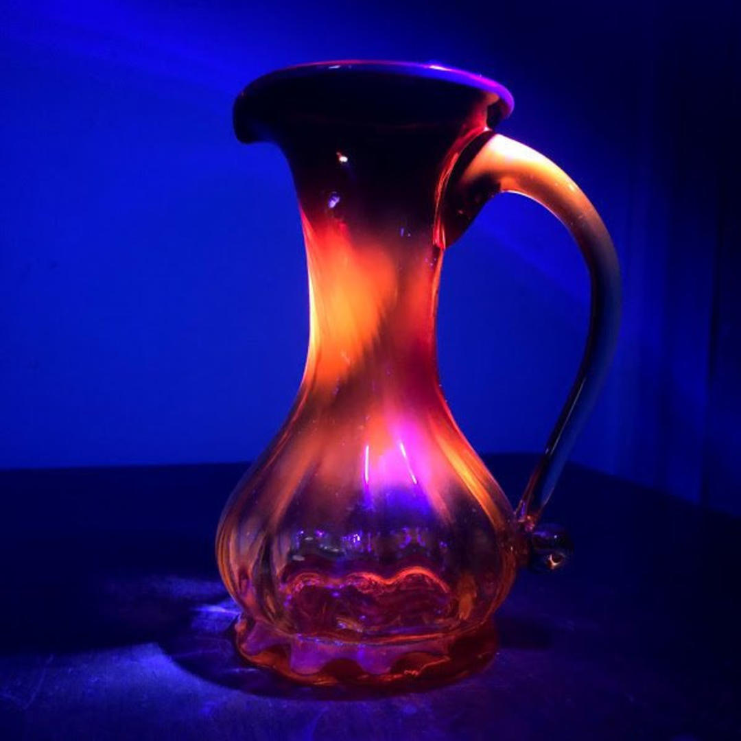 Vintage Amberina Glass Small Manganese Glass Pitcher | Over the Years ...