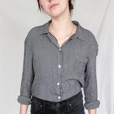 Vintage Shirt/ Vintage Button Up Shirt/ Striped Shirt/ Vintage Blouse/ Size Extra Large 