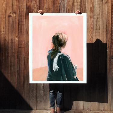 Portrait with Long White Glove .  extra large wall art . giclee print 