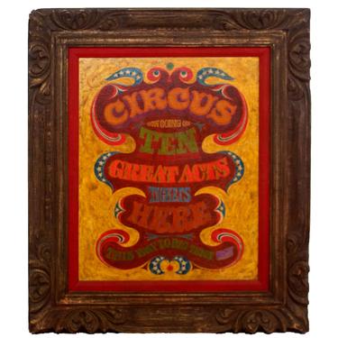 Bill Hyde Circus Ten Great Acts 1967 Signed Painting 