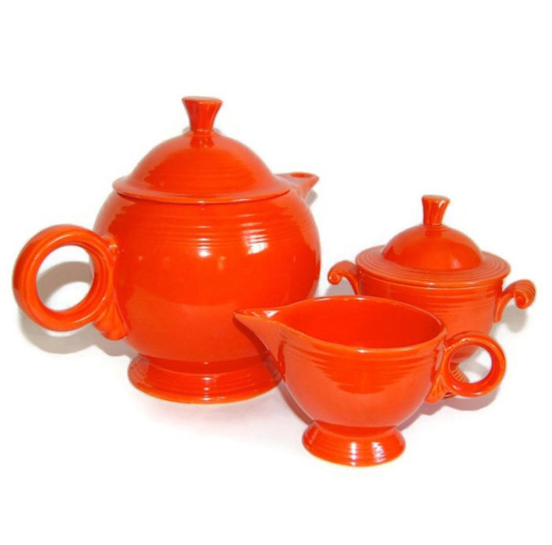 Fiesta Art Deco Red Tea Set ORIGINAL c1930s | Curiopolis | Washington, DC