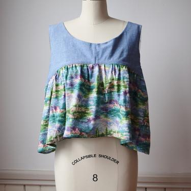 We, McGee made Donna Top in Vintage "Monet's Countryside" and Chambray | M 