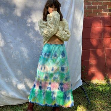 Antique Maxi Skirt / Victorian White Skirt / Tie Dye Layered Crochet / Vintage Cotton Skirt / White Summer Maxi Skirt / Simple Summer Skirt 