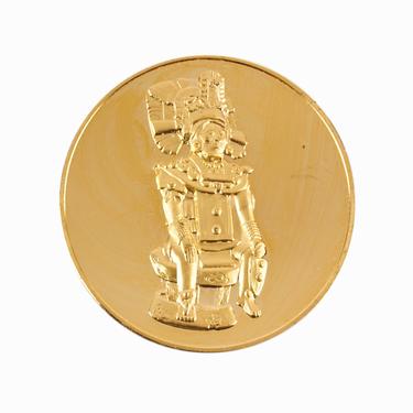 24k Gold Plated Bronze Medal Coin Enthroned Chief 