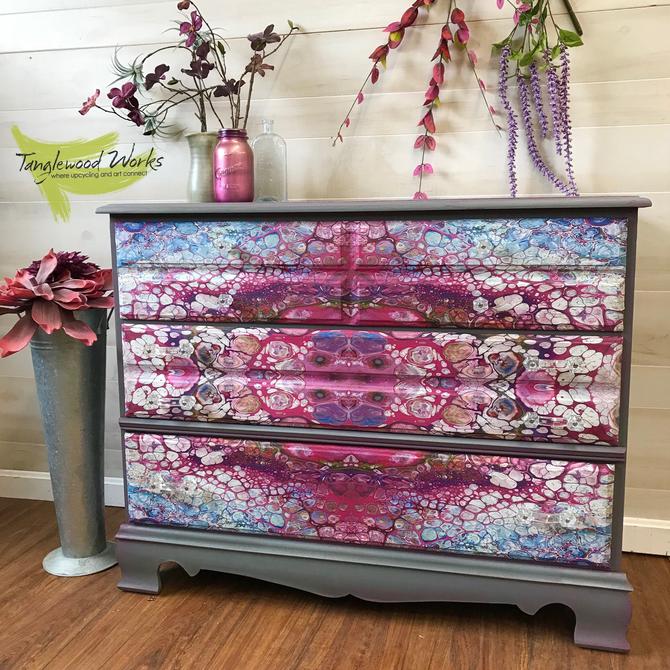 Dirty Pour Decoupage Dresser From Tanglewood Works Of Hyattsville