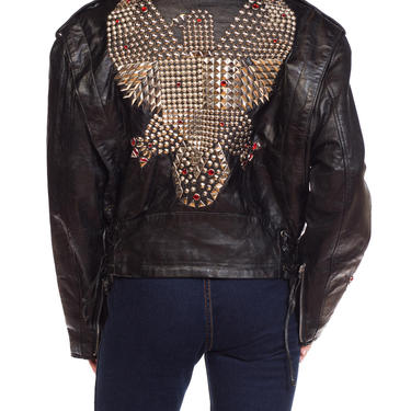 1990s-jeff Hamilton Fully Studded Leather Biker Jacket With