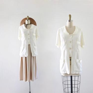 ivory longline blouse - m 