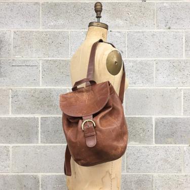 Vintage Coach Backpack Retro 1980s Cognac Brown + Genuine