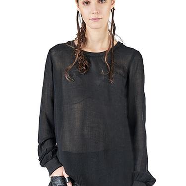 Toppa Relaxed Fit Semi-Sheer Long Sleeve Top