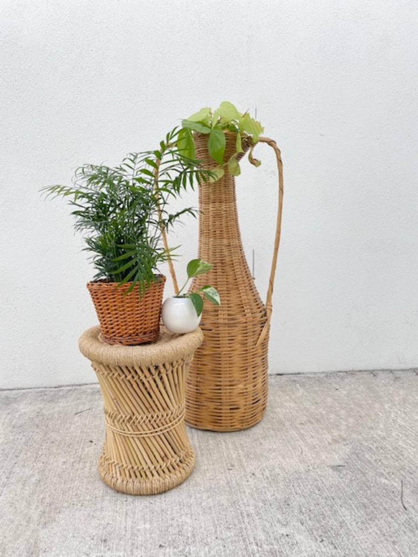 Tall Wicker Floor Vase Revival Vintage North Loop Austin, TX